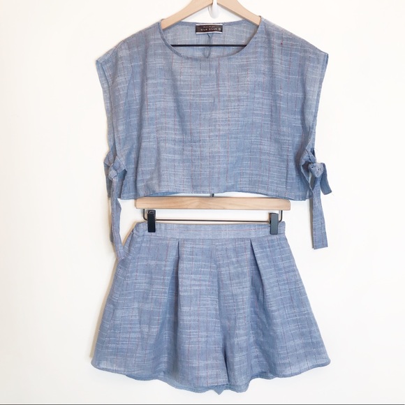 Blue blush two piece short set - Picture 1 of 4